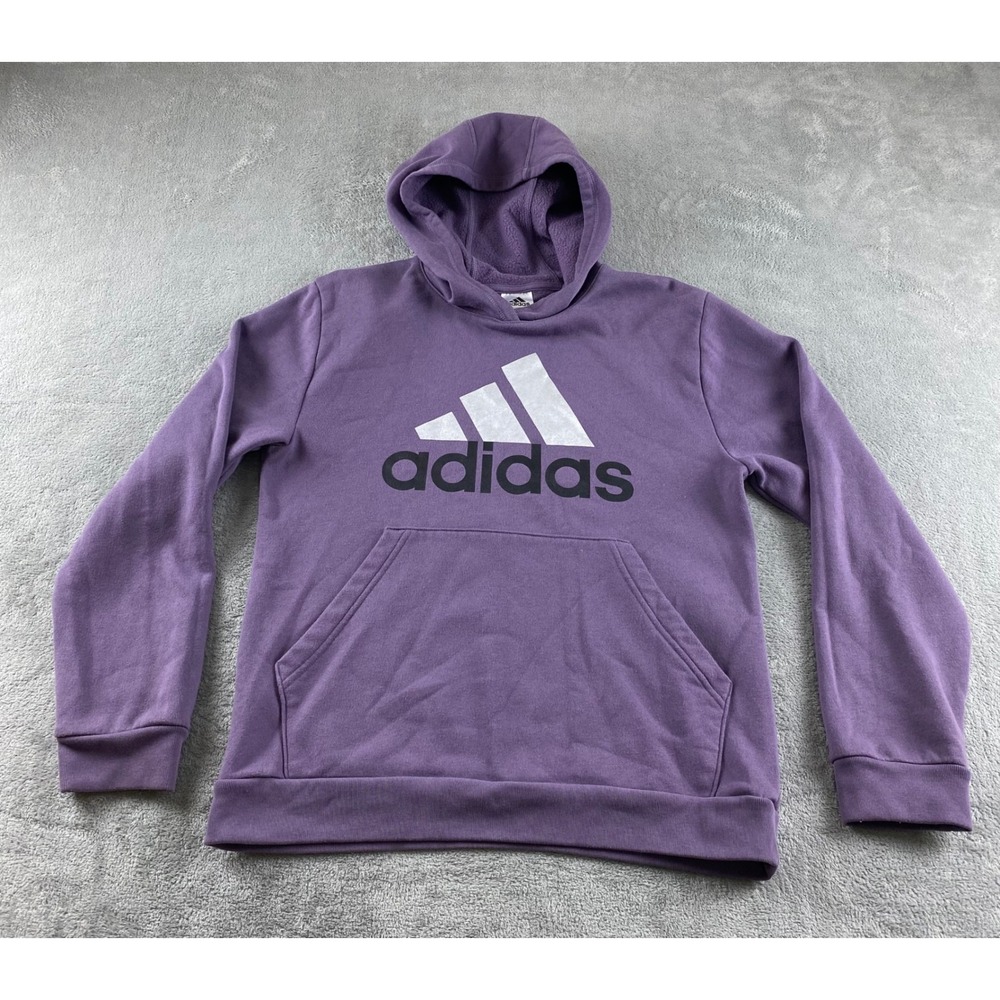Adidas Girls Purple Logo Hoodie Sweatshirt Size XL